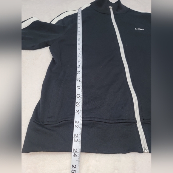 Lauren Ralph Lauren Black Zip Up Sweater with Sporty Stripes - Picture 7 of 10